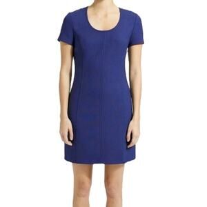 Theory‎ Women's SS Princess Seam Shift Dress Sz 6 Navy Blue Minimalist Career